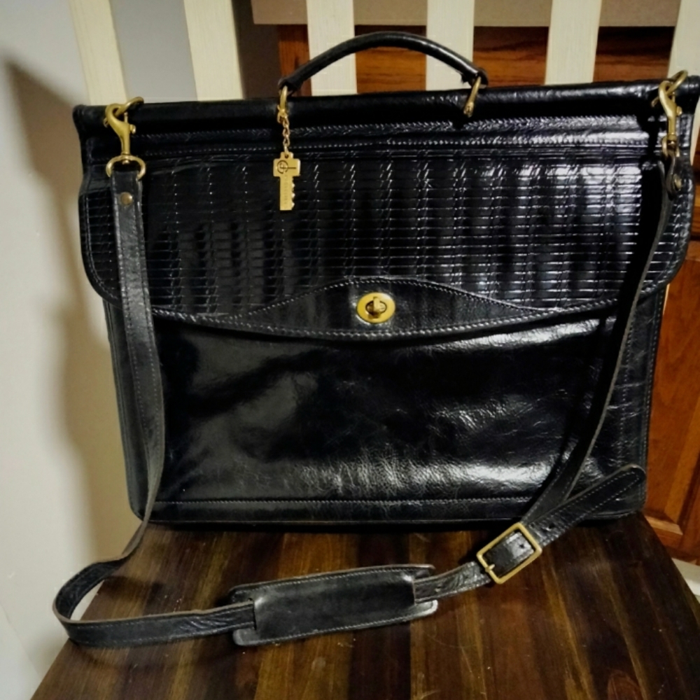 Vintage Jack George's High polished Leather Briefcase
